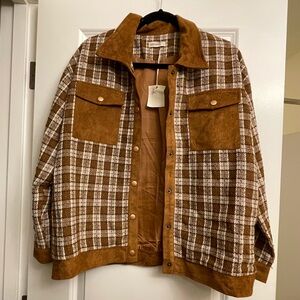 ANDTHEWHY Checkered Shirt Jacket